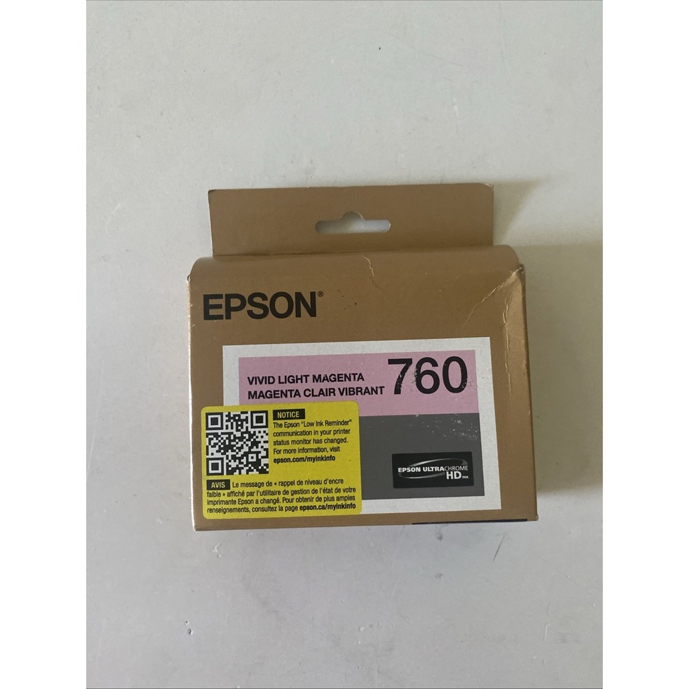 Epson T760620 (760) UltraChrome HD Ink  Vivid Light Magenta New expire 04/2027